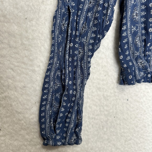 ABERCROMBIE & FITCH Cropped Penny Lane StyleBoho Cold Shoulder Top Size Medium - Picture 10 of 14